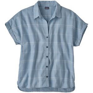 Women’s Lightweight Patagonia “A/C” collared button down, blue (L)